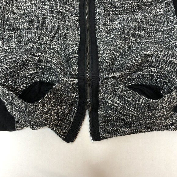 Eileen Fisher Black Tweedy Knit Sweater Jacket Ponte Sz L Full Zip Tweed Career - Picture 8 of 9